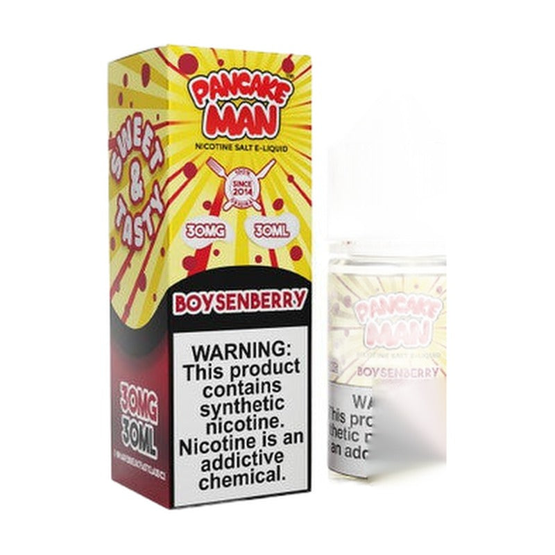 Pancake Man By Vape Breakfast Classics Synthetic Nicotine Salt E-Liquid 30ML – Boysenberry