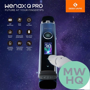 GeekVape Wenax Q Pro 1200mAh Pod System Starter Kit With 2 x 2ML Refillable GeekVape Q Cartridge