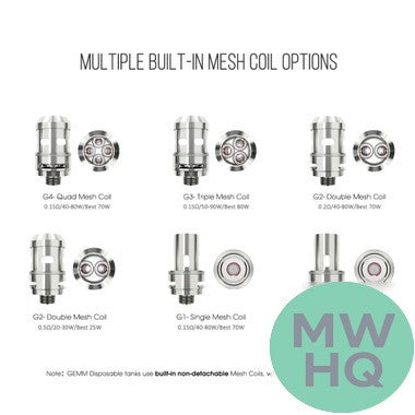 FreeMaxx GEMM 5ML Disposable Sub-Ohm Tank With G1 Coils - Pack of 2