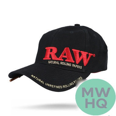 RAW Classic Brim Red On Black Baseball Cap