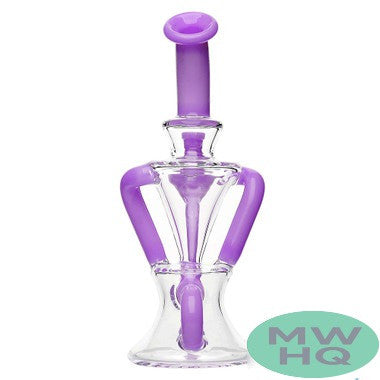 Calibear Premium Twisted Recycler Water Pipe Dab Rig With Color Accented Tubes - 275 Grams - 8 Inches [GB950]