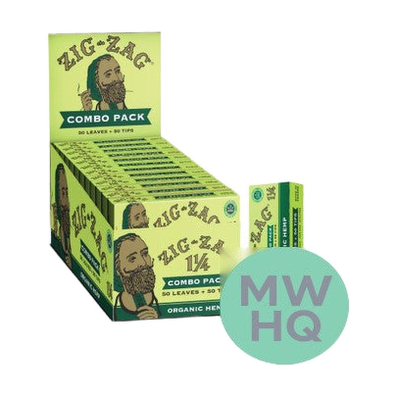 Zig-Zag Slow Burning Rolling Papers & Tips Combo Pack - 1 1/4 Size