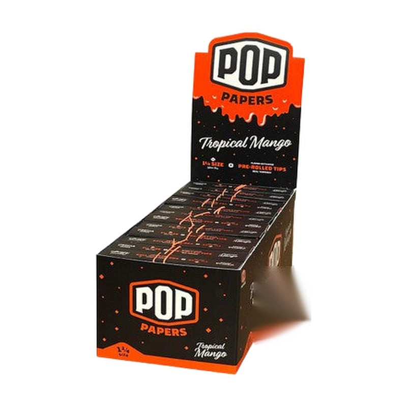 Pop Papers Authentic French Paper Ultra Thin + Pre-Rolled Tips - Black Display