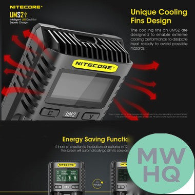 Nitecore UMS2 Dual Slot 3A Smart Charger