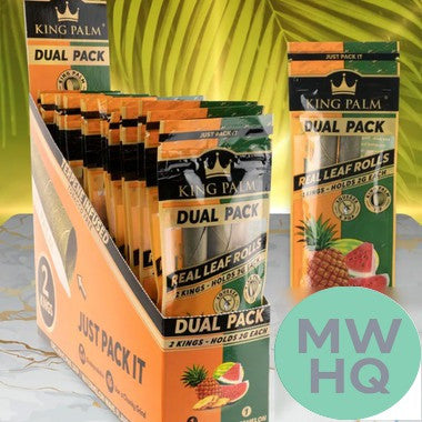 King Palm King Size Dual Pack Flavored Real Leaf Rolls - Pack of 2