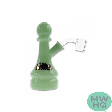 Gliizy Glass Water Pipe Chess Design With Quartz Banger - 130 Grams - 6 Inches