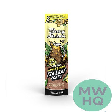 Blazy Susan Tea Leaf King Size Cones Tobacco & Nicotine Free Vegan - Pack of 2