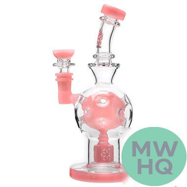 Calibear Exosphere Glass Water Pipe Dab Rig With Seed of Life Perc - 410 Grams - 8.5 Inches [GB319-Thin Maria Cap]