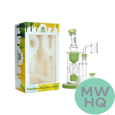 Calibear Fab Torus Recycler Glass Water Pipe Dab Rig Thick Base With Seed of Life Perc - 460 Grams - 9.25 Inches [GB16]