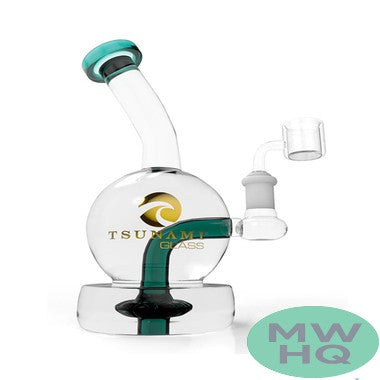 Tsunami Glass Water Pipe Rig Shower Head - 8.5 Inches - 300 Grams