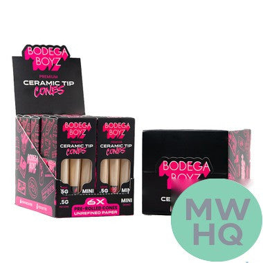Bodega Boyz Mini Pre-Rolled Cones With Ceramic Tip - Pack of 6