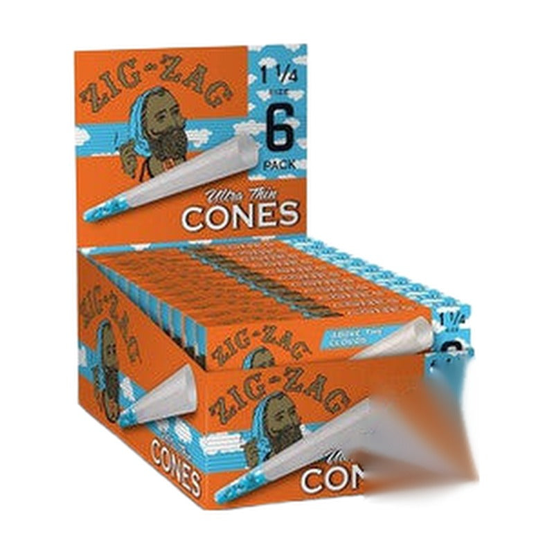 Zig-Zag 1 1/4 Size Pre-Rolled Cone Rolling Papers - Pack of 6