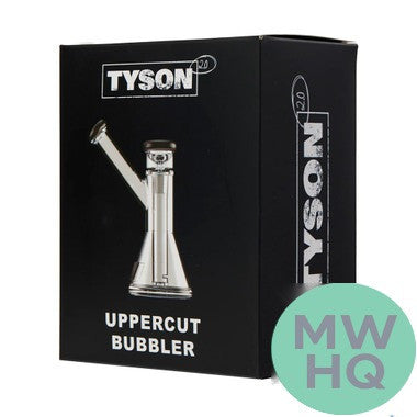 Tyson 2.0 Uppercut Bubbler Water Pipe - 5.4 Inches – Clear/Charcoal