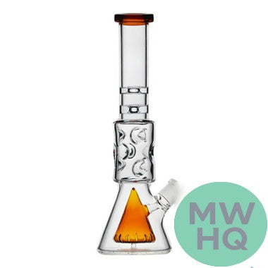 BoroTech Double Wall Beaker Glass Bong Water Pipe With Downstem Designed By Calibear - 550 Grams - 12.5 Inches [SLL007]