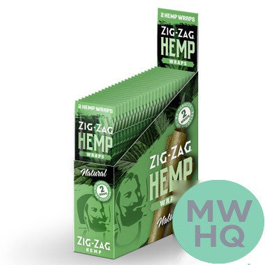 Zig-Zag Natural Hemp Wraps - Pack of 2