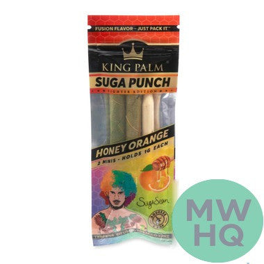 King Palm x Sean O’Malley Suga Punch Mini Leaf Rolls 1G - Pack of 2 – Honey Orange