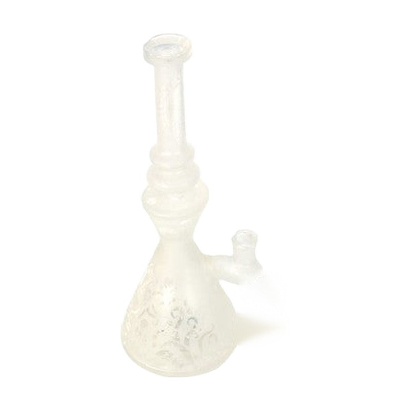 Biigo Glass Frosted Water Pipe Beaker Base With Matrix Perc + Funnel Style Hold + Design & Straight Neck - 605 Grams - 10.65 Inches - Assorted Colors [GT030]