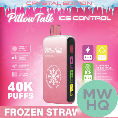 Pillow Talk Ice Control IC40000 Puffs 20ML Disposable Device With Touch To Adjust Ice Level & LED Screen (Texas Compliant)
