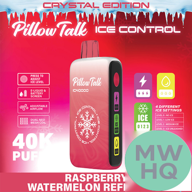 Pillow Talk Ice Control IC40000 Puffs 20ML Disposable Device With Touch To Adjust Ice Level & LED Screen (Texas Compliant)