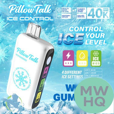 Pillow Talk Ice Control IC40000 Puffs 20ML Disposable Device With Touch To Adjust Ice Level & LED Screen (Texas Compliant)