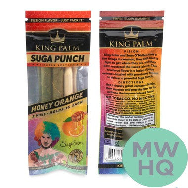 King Palm x Sean O’Malley Suga Punch Mini Leaf Rolls 1G - Pack of 2 – Honey Orange
