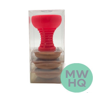 Pharaohs Hydra Silicone Bowl With 3 Replaceable Clay Inserts - Pack of 3