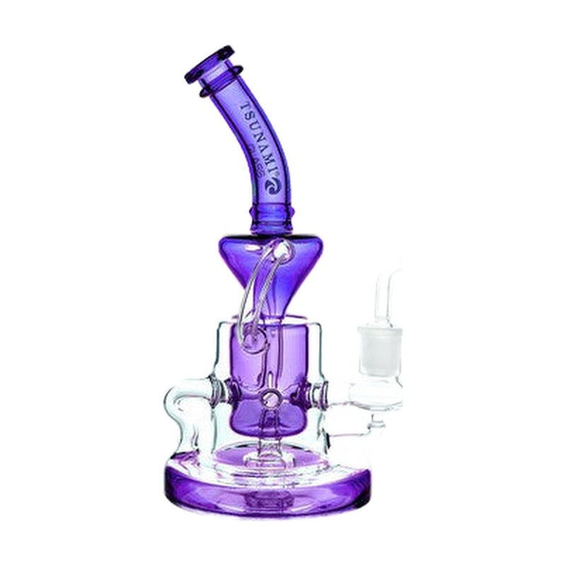 Tsunami Glass Water Pipe Recycler Concentrate Rig With Circle Perc - 345 Grams - 9 Inches
