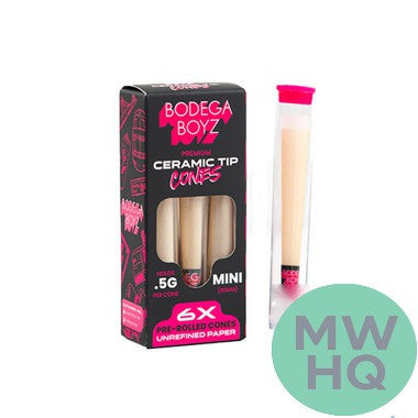 Bodega Boyz Mini Pre-Rolled Cones With Ceramic Tip - Pack of 6