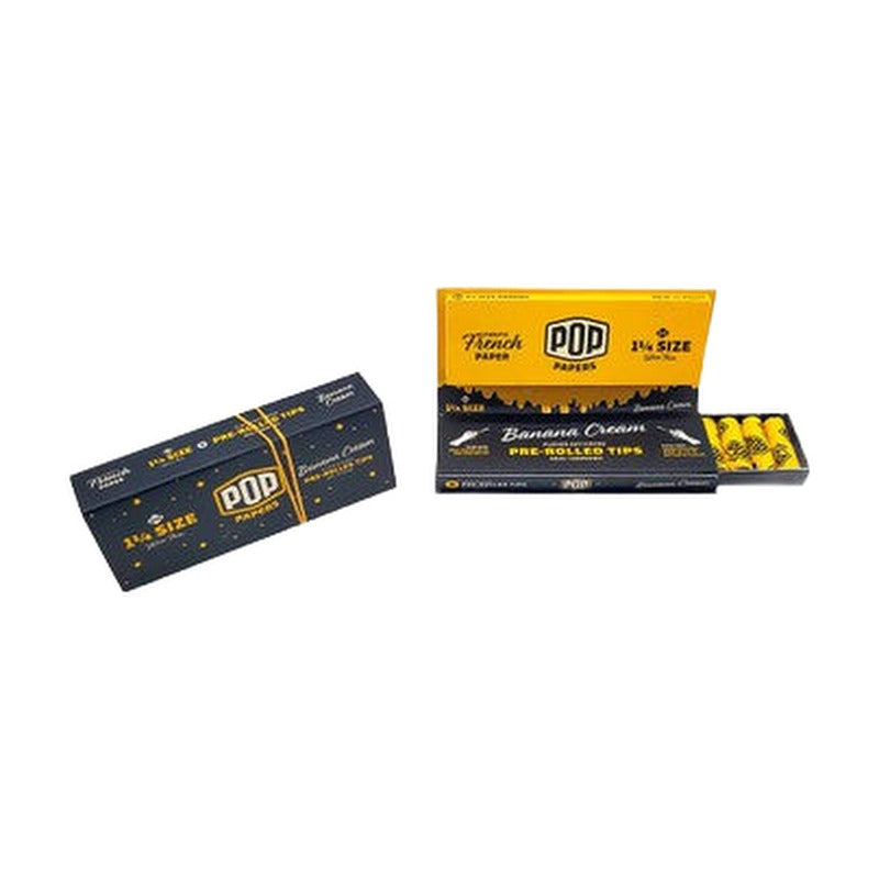 Pop Papers Authentic French Paper Ultra Thin + Pre-Rolled Tips - Black Display