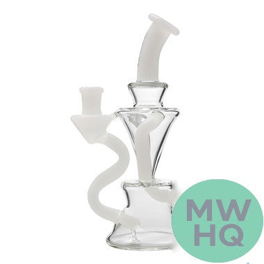Calibear Premium Twisted Recycler Water Pipe Dab Rig With Color Accented Tubes - 275 Grams - 8 Inches [GB950]