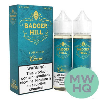 Badger Hill Reserve Synthetic Nicotine E-Liquid 120ML (2 x 60ML)