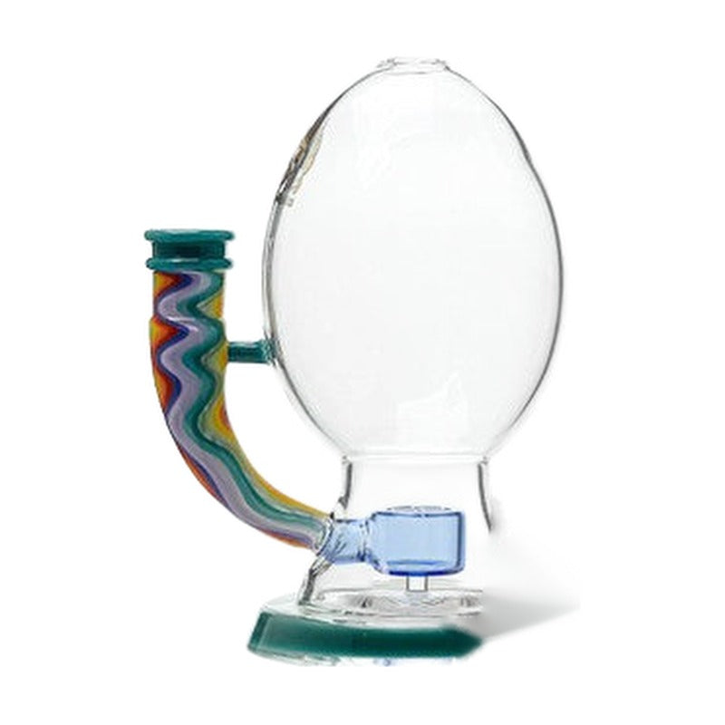 Calibear Wig Wag Big Oval Egg Glass Water Pipe Dab Rig With Seed of Life Perc - 330 Grams - 6 Inches [GB128-WW]