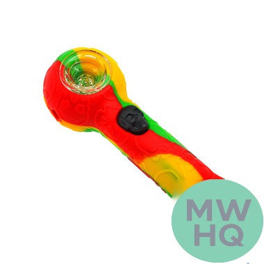 Stratus Silicone Skull Glow In The Dark Hand Pipe Spoon - 85 Grams - 4.25 Inches
