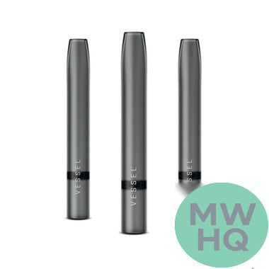 VESSEL Air Glass One Hitter Dry Herb Chillum Hand Pipe - Pack of 3