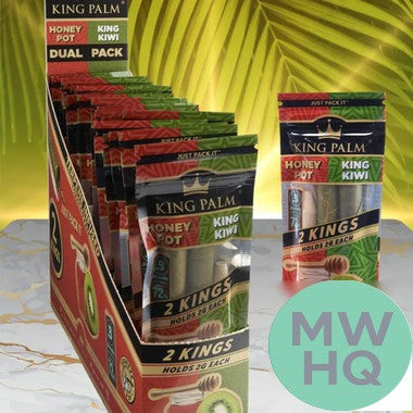 King Palm King Size Dual Pack Flavored Real Leaf Rolls - Pack of 2