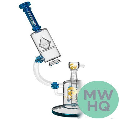 Tsunami Glass Water Pipe Microscope Quad Rocket Domed Perc - 14.5 Inches - 822 Grams
