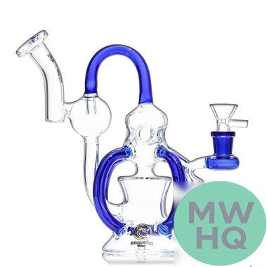 Dragon Glass Water Pipe Recycler With Circ Perc - 360 Grams - 8 Inches - Assorted Colors [DGE-409]