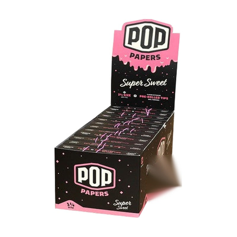Pop Papers Authentic French Paper Ultra Thin + Pre-Rolled Tips - Black Display