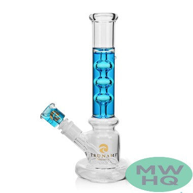 Tsunami Premium Three Rings Edition Freezable Glycerine Water Pipe With Diffused Downstem - 480 Grams - 11 Inches