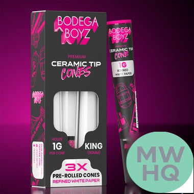 Bodega Boyz King Pre-Rolled Cones With Ceramic Tip - Pack of 3