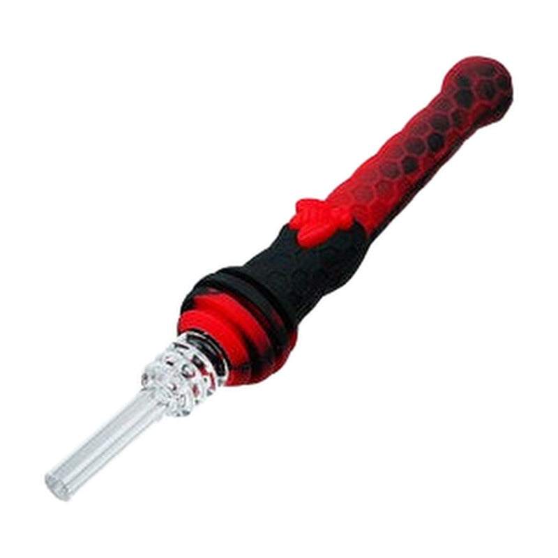 Stratus 4.5" Silicone Bee Honey Dipper With 14mm Quartz Straw