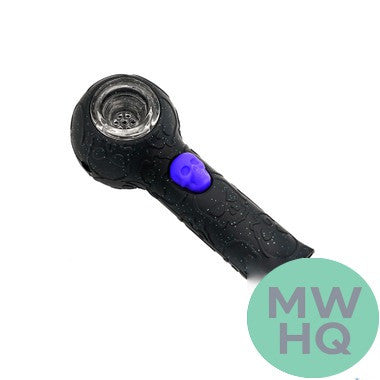 Stratus Silicone Skull Glow In The Dark Hand Pipe Spoon - 85 Grams - 4.25 Inches