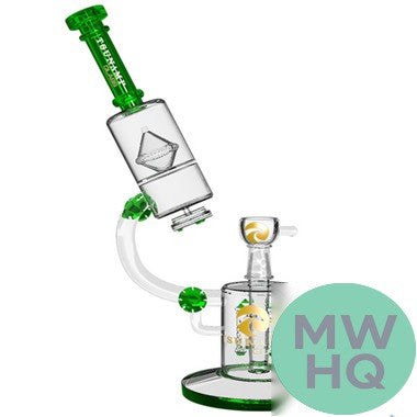 Tsunami Glass Water Pipe Microscope Quad Rocket Domed Perc - 14.5 Inches - 822 Grams
