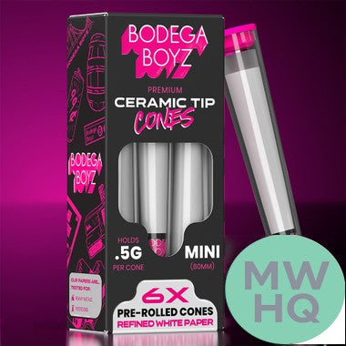 Bodega Boyz Mini Pre-Rolled Cones With Ceramic Tip - Pack of 6