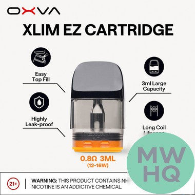 OXVA XLIM EZ Top Fill 3ML Refillable Replacement Cartridge Pod - Pack of 3