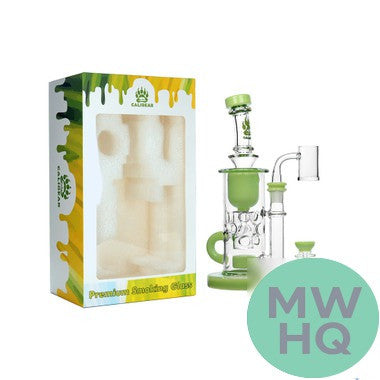 Calibear Fab Klein Recycler Glass Water Pipe Dab Rig Thick Base With Seed of Life Perc - 460 Grams - 9 Inches [GB17]