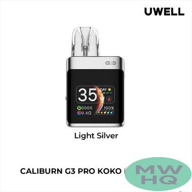 Uwell CALIBURN G3 PRO KOKO 1250mAh Pod System Starter Kit With Refillable 3ML & 2.5ML CALIBURN G3 Cartridge Pod