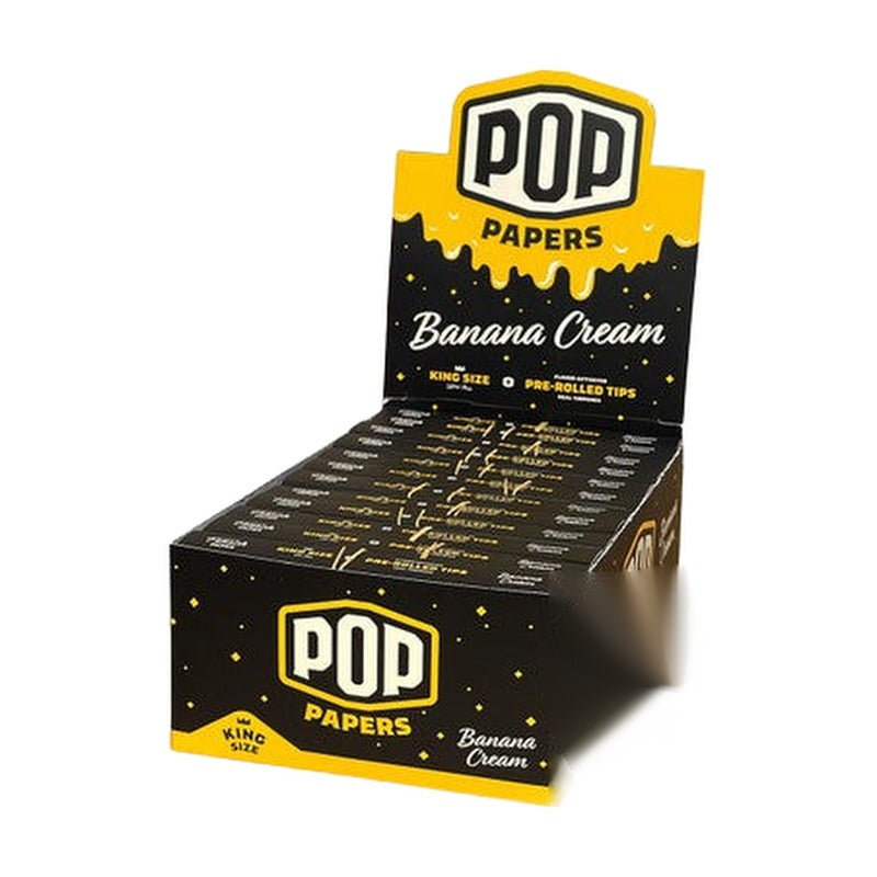 Pop Papers Authentic French Paper Ultra Thin + Pre-Rolled Tips - Black Display