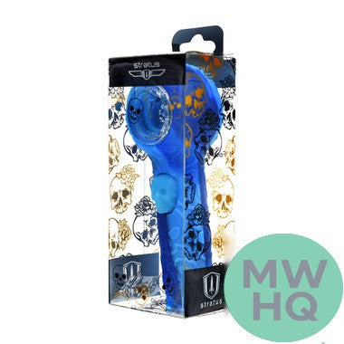 Stratus Silicone Skull Glow In The Dark Hand Pipe Spoon - 85 Grams - 4.25 Inches