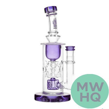 Calibear Fab Torus Recycler Glass Water Pipe Dab Rig Thick Base With Seed of Life Perc - 460 Grams - 9.25 Inches [GB16]